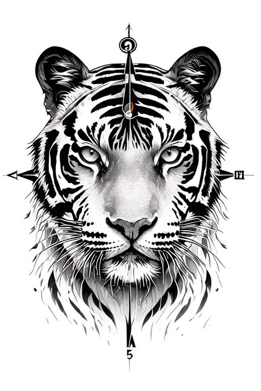 Tiger Face Clock Compass