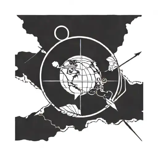 Simple Boho Arrows Bending Around A Simple Globe