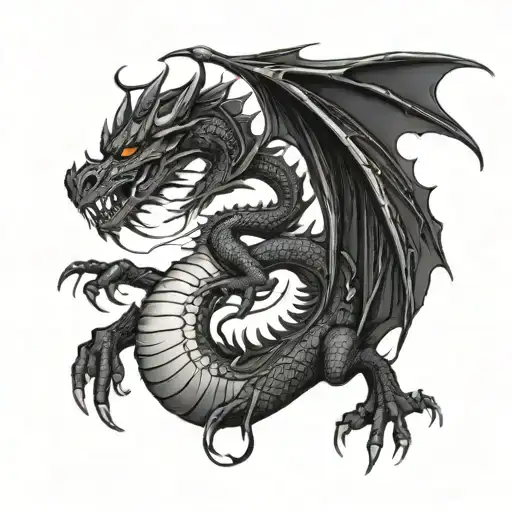 Black Dragon With Breaks In The Coloring