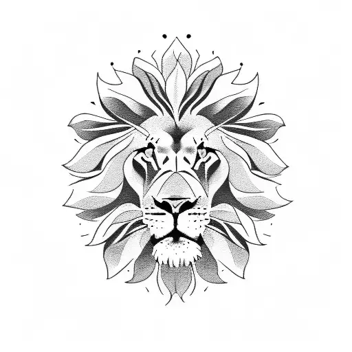 Lion And Flowers