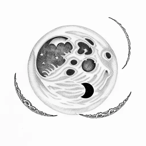 A Crescent Moon With A Rose Touching The Bottom The Bottom Of The Moon