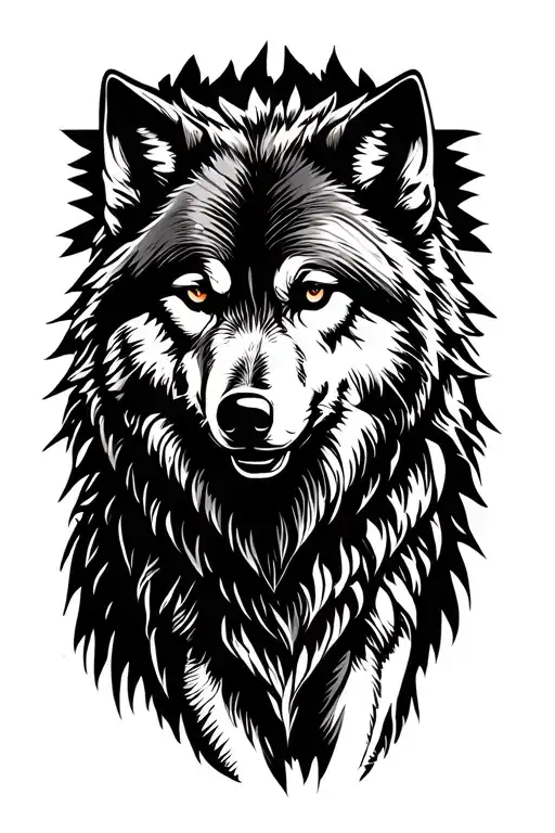 Wolf Silhouette Standing