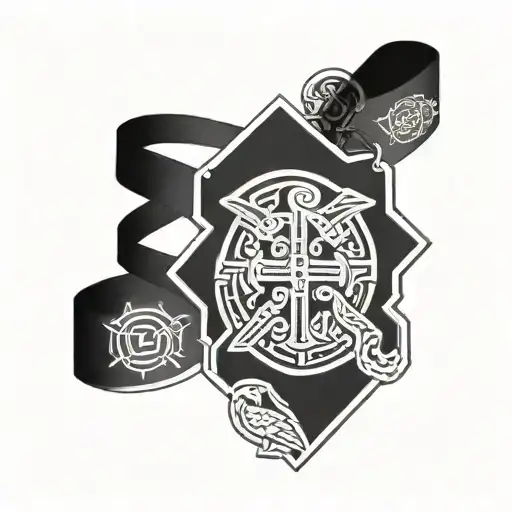 Nordic Tattoo Armband Vikings Symbols
