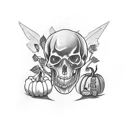 Coffin With Halloween Theme