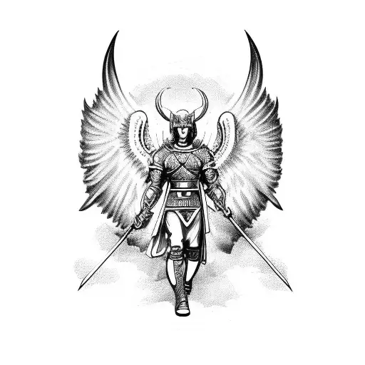 Archangel Michael Slaying Demon