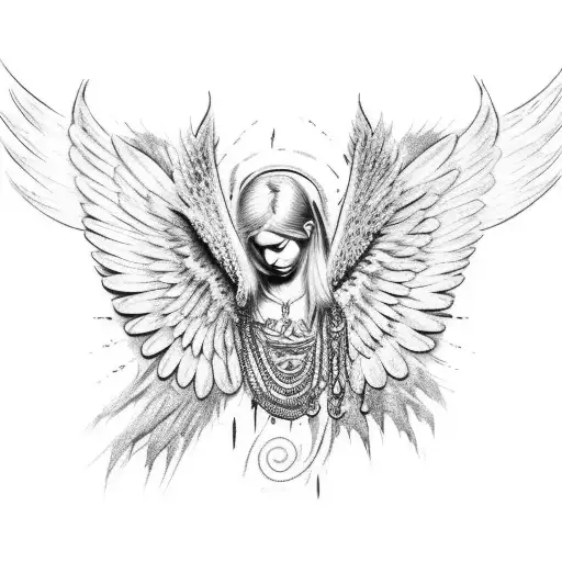 A Blood-crying Angel With Chains Wrapped Around Its Wings