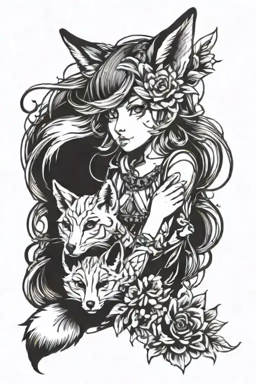 Girl Cyberpank Fox Girl