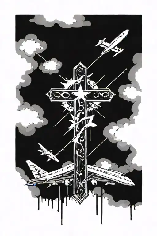 Christian Cross With Planes