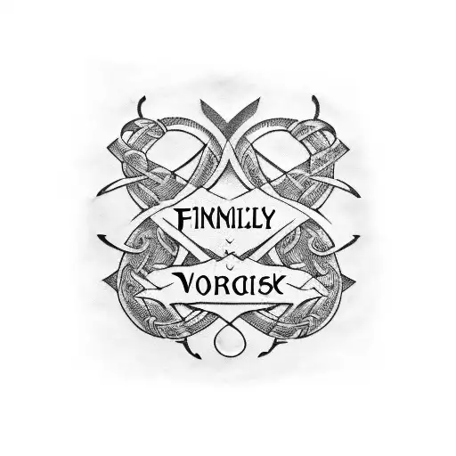 Family Tree Sleeve With 4 Names In Viking Theme