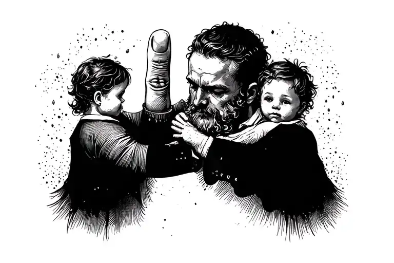 Father And Childeren Finger