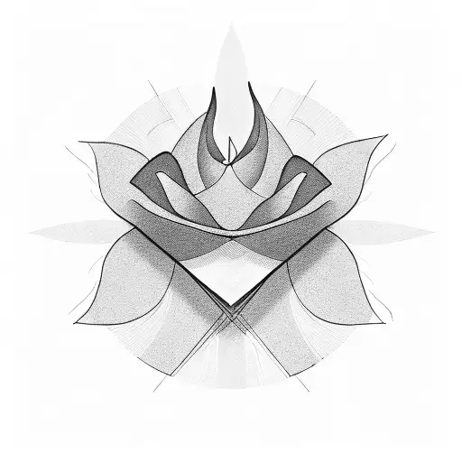 Hills Tulips Line Art Geometric Lines