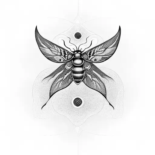 A Death Moth With Intricate Sacred Geometry Patterns Incorporated Into Its Wings