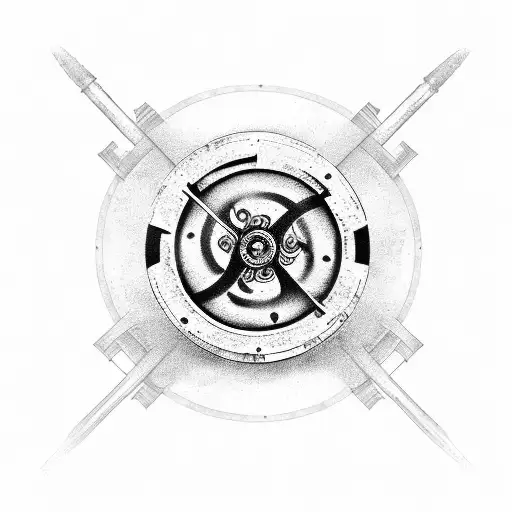 A Film Reel Intertwined With A Gun Barrel