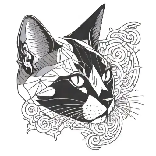 Cat Head Outline