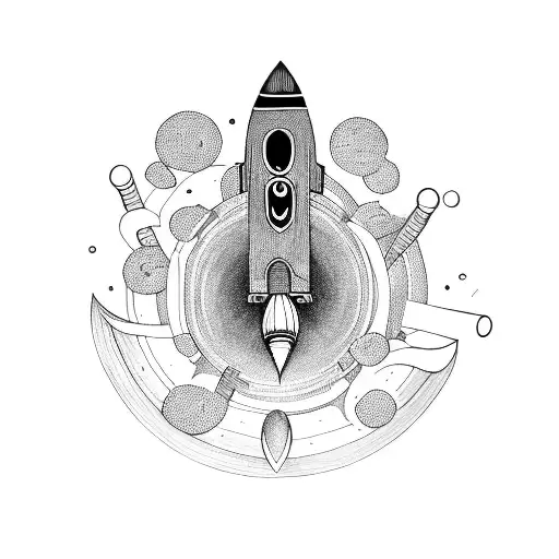 Incorporate The Infinity Symbol With A Rocket Ship Blasting Off