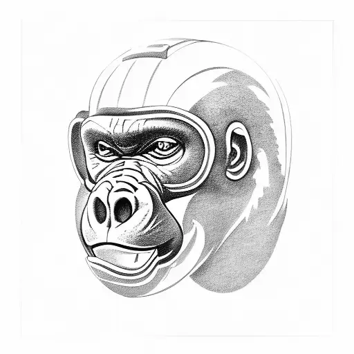 Gorilla With Helmet