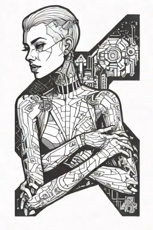 Cyberpunk Girl Shaved Hair Side