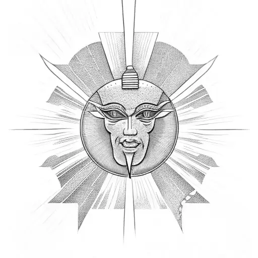 The God Ra With Sun Above Him