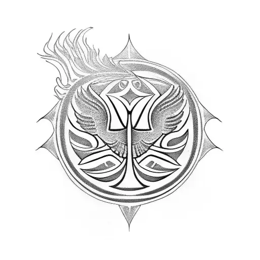 Polynesian Arm Tattoo With Phoenix