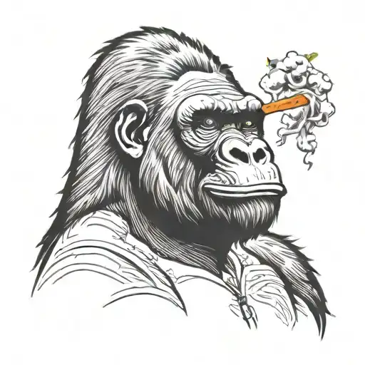 Gorilla Smoking Smiling