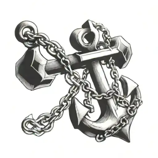 Strong Straight Anchor With Chain 