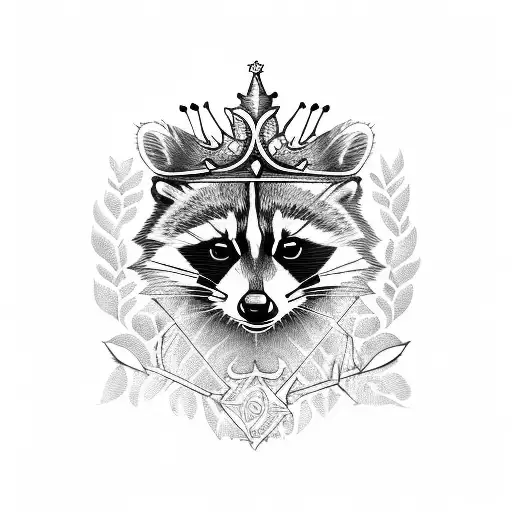 Raccoon With Crown