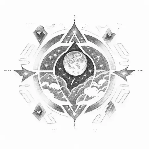 A Celestial-themed Tattoo Incorporating The Names Of Your Children As Constellations