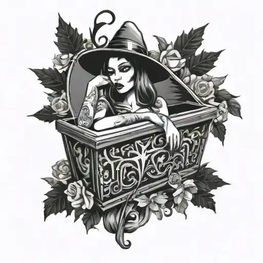 Coffin With Sexy Witch Inside