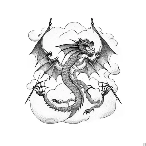 A Dragon Intertwined With Japanese Writing Symbolizing Loyalty