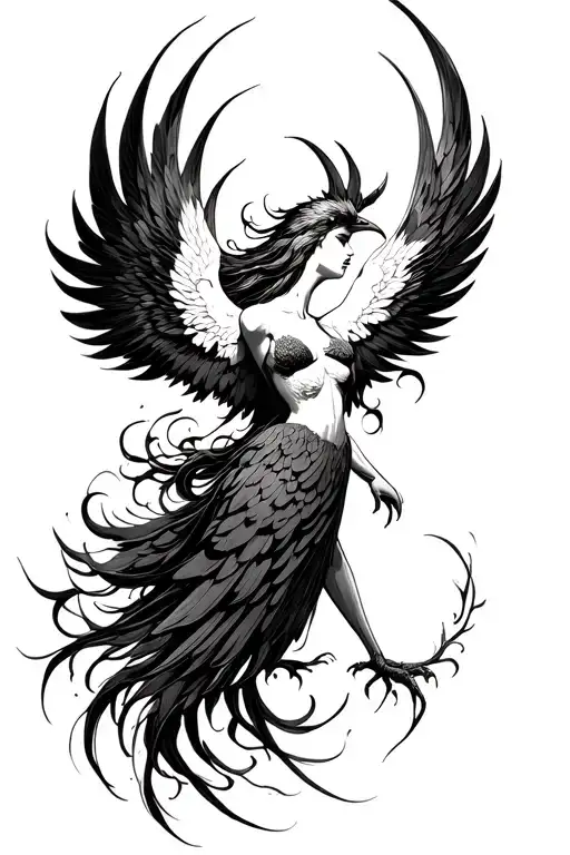 Phoenix Rising And Woman