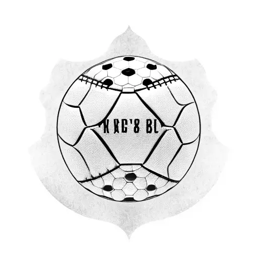 A Stylized Football With The Names Amy And Isabella Incorporated Into The Design