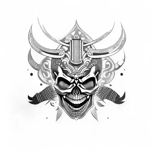 Skull Mask Hannya Katana