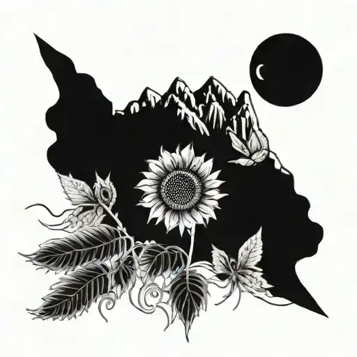 Sunflower Field Mountains And Glider