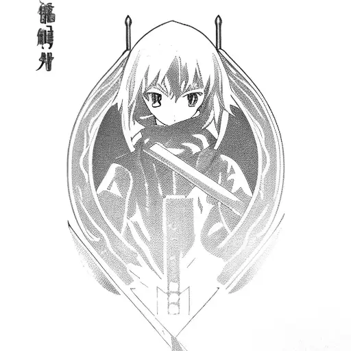 A Futuristic Anime Character Wielding A Sword With The Word 'Loyalty' Engraved On It