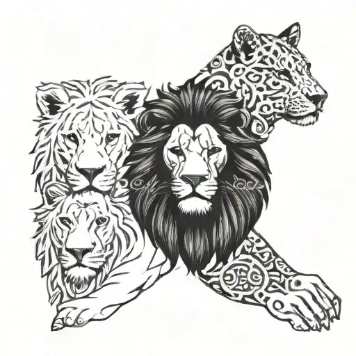 Tattoo For 2 Minimalist Wrists Virgin Woman And Lion Man