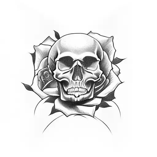 Skull Rose Hourglass