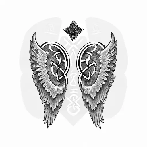 Upswept Angel Wings Celtic