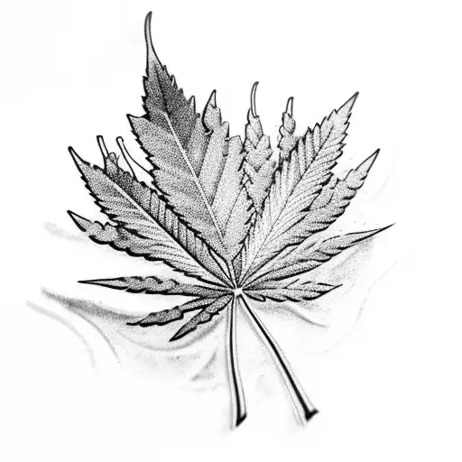 Detailed Cannabis Leaf