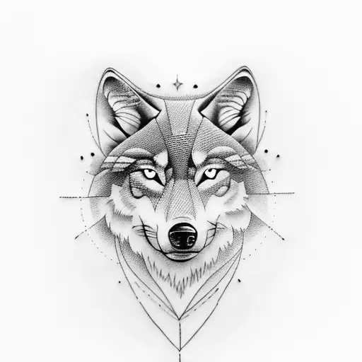 Design A Tattoo Featuring A Wolf Playing An Electric Guitar In A Blackwork Style
