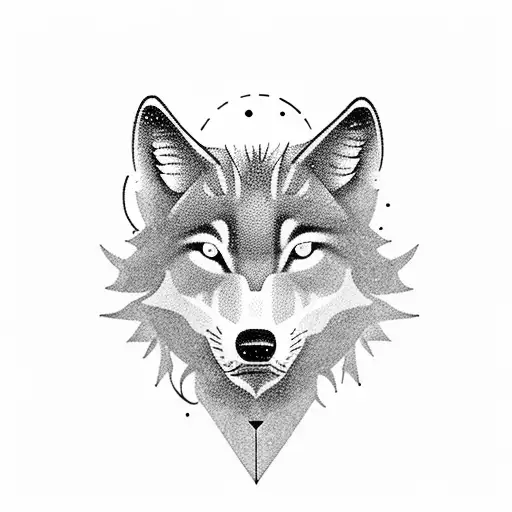 Mystical Forest With A Silhouette Of A Wolf Howling At The Moon