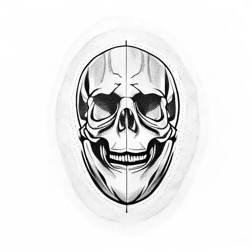 Micheal Myers With A Skull In The Middle