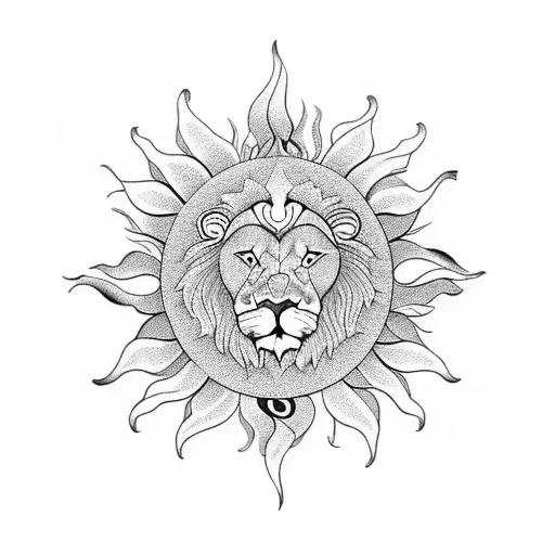 Lion Moon Sun Flower