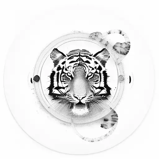 A Tiger Dj Spinning Vinyl Records With A Persian Rug Backdrop