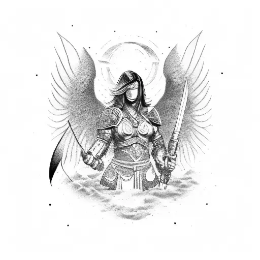 Female Warrior With Eagle