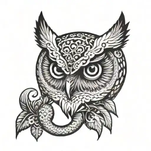 Owl And Ouroborus Snake
