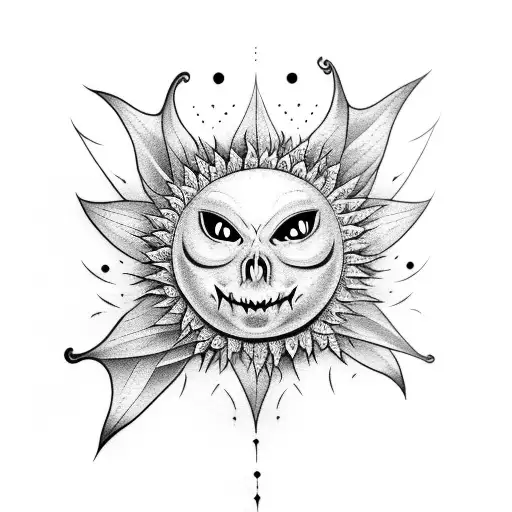 Gothic Sunflower With Bats