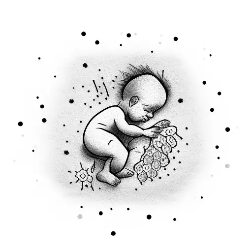 Miscarried Baby Surrounded By Fireworks