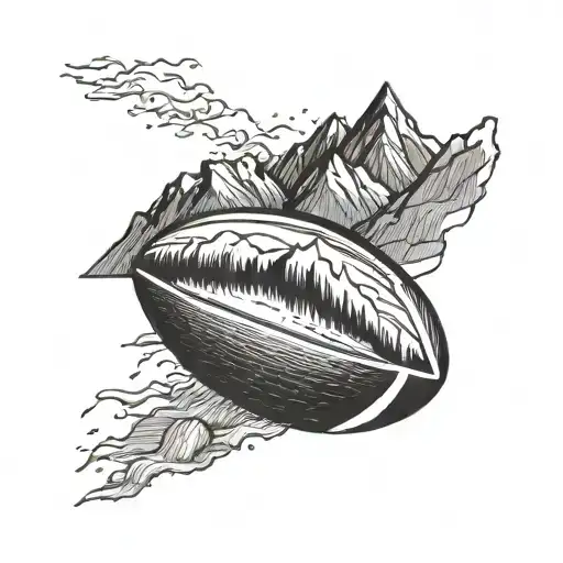 A Rugby Ball Morphing Into A Mountain Peak