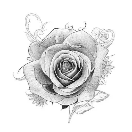 A Beautiful Sunflower And Rose Bouquet With A Dancing Silhouette Incorporated Into The Design