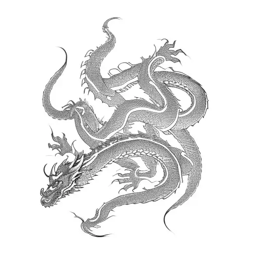 A Dragon Coiled Around A Traditional Japanese Pagoda